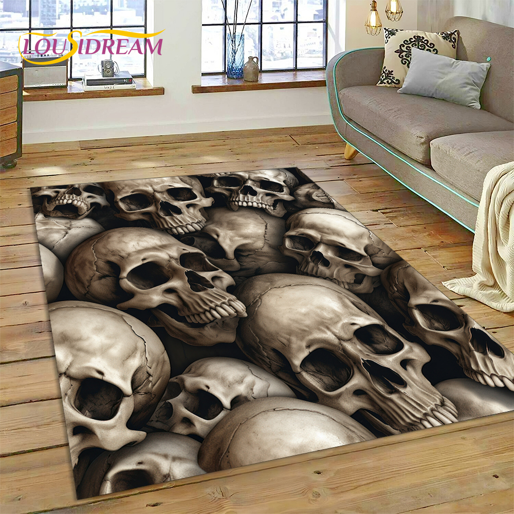 Commercial Printing For Sale - 3D Horror Gothic Skull Skeleton Rug